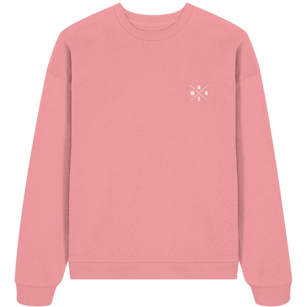 Gegen Rechts Sweater "HANDBALLFANS GEGEN RECHTS" beidseitig bedrucktes Organic Oversize Sweatshirt pink joy front