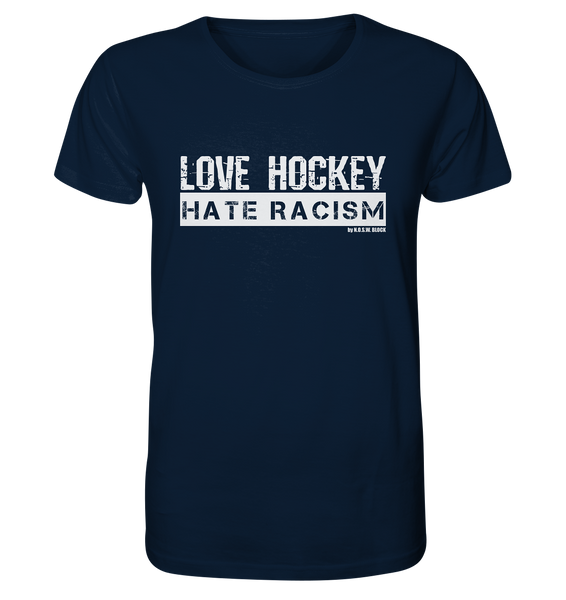 Gegen Rechts Shirt "LOVE HOCKEY HATE RACISM" Männer Organic T-Shirt frenh navy