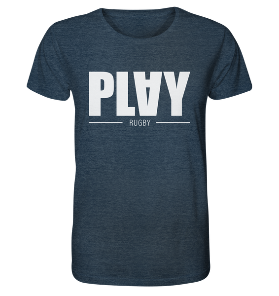 N.O.S.W. BLOCK Fanblock Shirt "PLAY RUGBY" Männer Organic T-Shirt dark heather blue