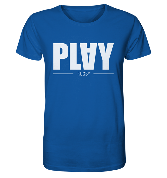 N.O.S.W. BLOCK Fanblock Shirt "PLAY RUGBY" Männer Organic T-Shirt blue