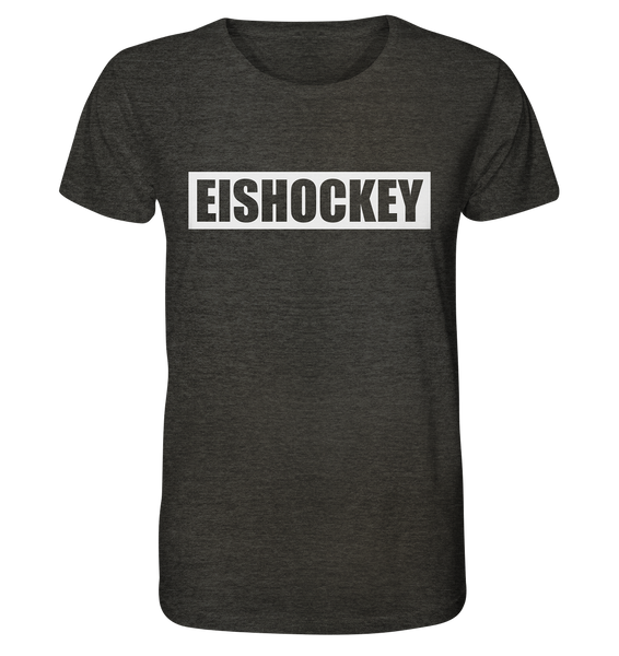 N.O.S.W. BLOCK Teamsport Shirt "EISHOCKEY" Männer Organic V-Neck T-Shirt dark heather grey