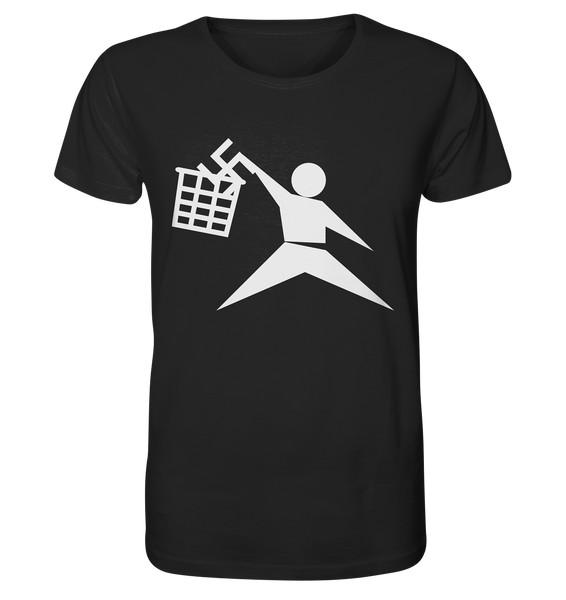 N.O.S.W. BLOCK Gegen Rechts T-Shirt "ANTI-FASCIST BASKETBALL" Männer Organic Rundhals T-Shirt schwarz