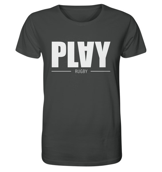 N.O.S.W. BLOCK Fanblock Shirt "PLAY RUGBY" Männer Organic T-Shirt anthrazit