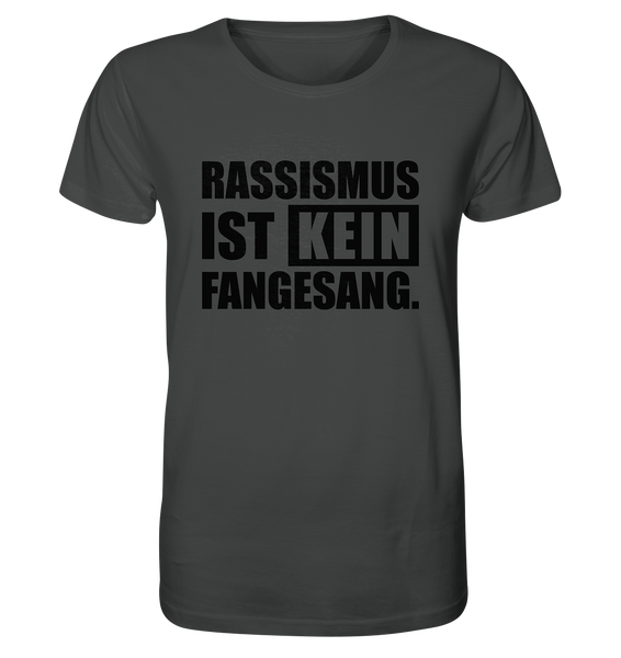 N.O.S.W. BLOCK Fanblock T-Shirt „RASSISMUS IST KEIN FANGESANG.“ – schwarzer Druck