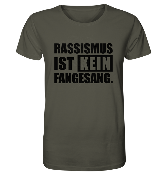 N.O.S.W. BLOCK Fanblock T-Shirt „RASSISMUS IST KEIN FANGESANG.“ – schwarzer Druck