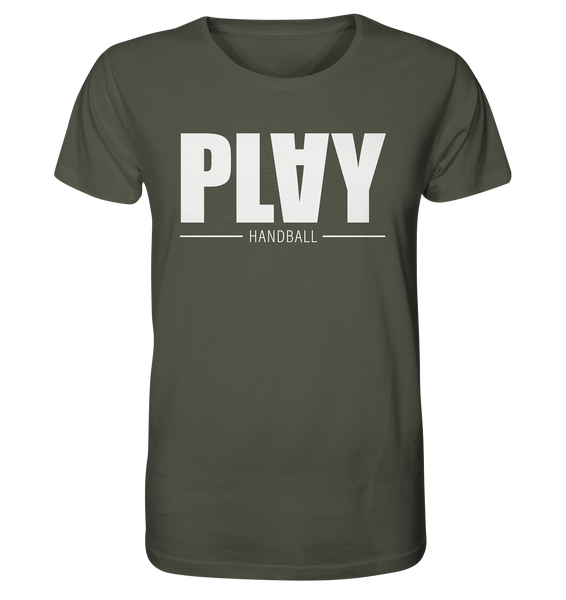 N.O.S.W. BLOCK Fanblock Shirt "PLAY HANDBALL" Männer Organic T-Shirt khaki