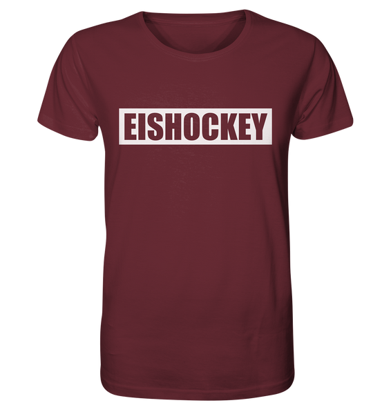 N.O.S.W. BLOCK Teamsport Shirt "EISHOCKEY" Männer Organic V-Neck T-Shirt burgundy