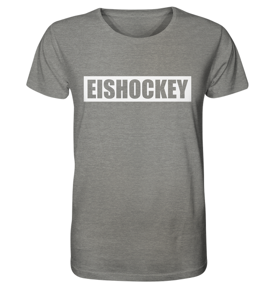 N.O.S.W. BLOCK Teamsport Shirt "EISHOCKEY" Männer Organic V-Neck T-Shirt mid heather grey