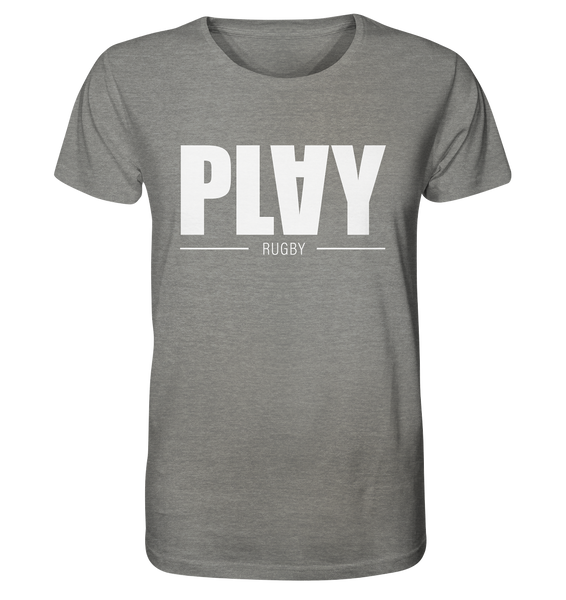 N.O.S.W. BLOCK Fanblock Shirt "PLAY RUGBY" Männer Organic T-Shirt heather grey