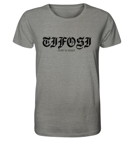RIOT//GROUNDS Shirt "TIFOSI HEART & HONOR" Organic T-Shirt mid heather grey