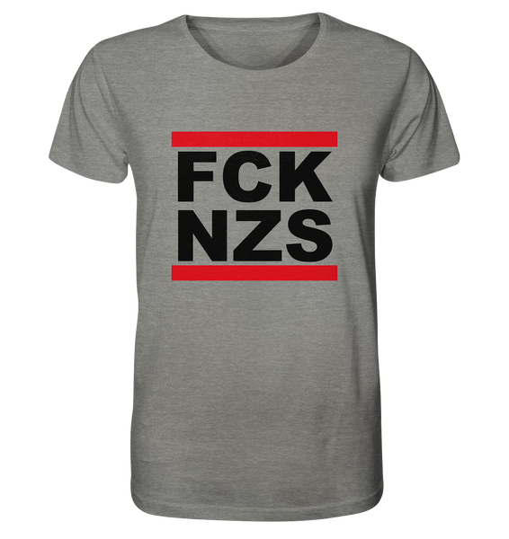 N.O.S.W. BLOCK Gegen Rechts Shirt "FCK NZS" Organic T-Shirt mid heather grey