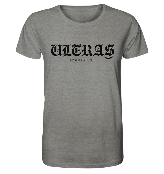 RIOT//GROUNDS Shirt "ULTRAS LOYAL & FEARLESS" Organic T-Shirt mid heather grey