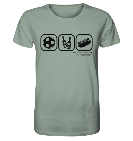 N.O.S.W. BLOCK Fanblock Shirt "15:30 Pflichtprogramm" Männer Organic T-Shirt aloe