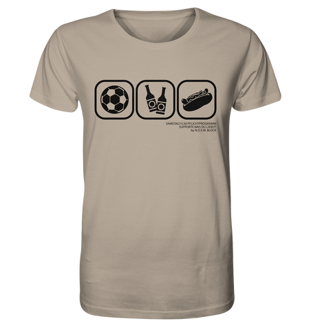 N.O.S.W. BLOCK Fanblock Shirt "15:30 Pflichtprogramm" Männer Organic T-Shirt desert dust