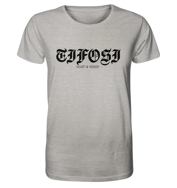 RIOT//GROUNDS Shirt "TIFOSI HEART & HONOR" Organic T-Shirt heather grey