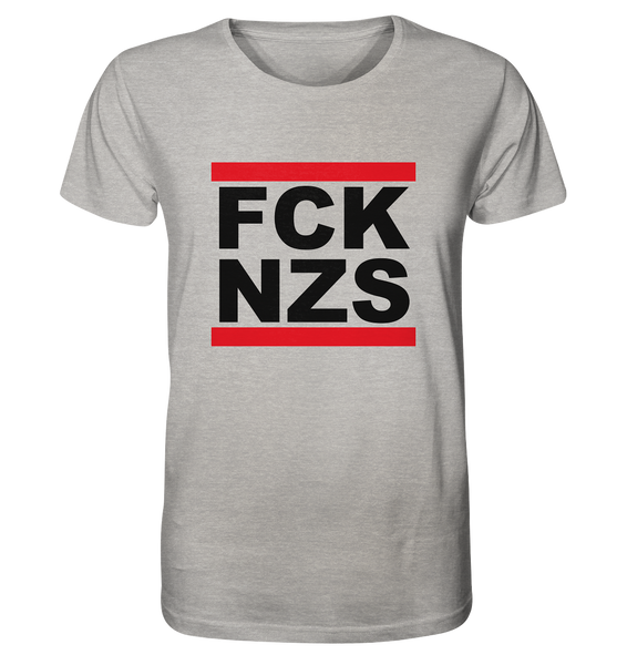 N.O.S.W. BLOCK Gegen Rechts Shirt "FCK NZS" Organic T-Shirt heather grey