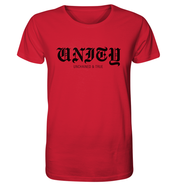 RIOT//GROUNDS Shirt "UNITY UNCHAINED & TRUE" Organic T-Shirt red