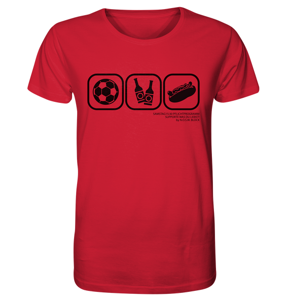 N.O.S.W. BLOCK Fanblock Shirt "15:30 Pflichtprogramm" Männer Organic T-Shirt red