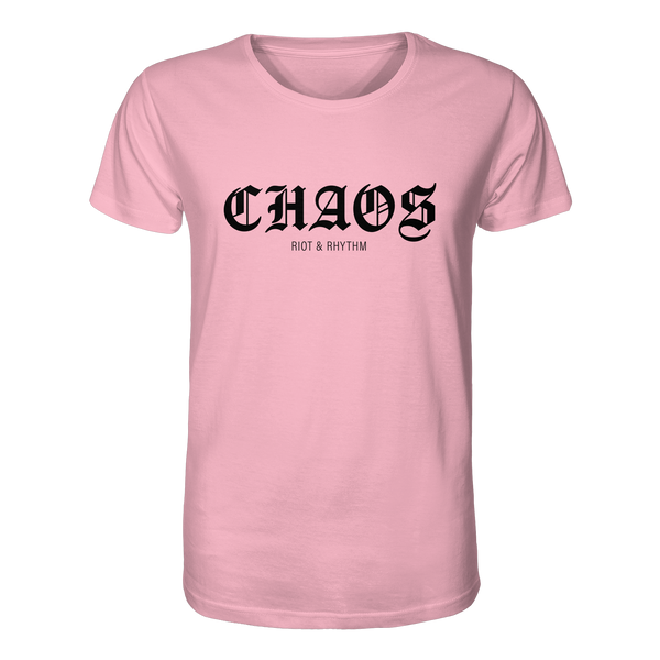 RIOT//GROUNDS Shirt "CHAOS RIOT & RHYTHM" Organic T-Shirt cotton pink