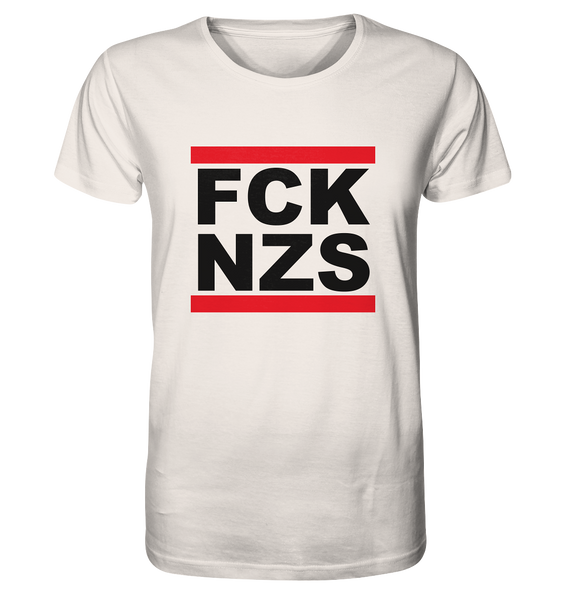 N.O.S.W. BLOCK Gegen Rechts Shirt "FCK NZS" Organic T-Shirt vintage white