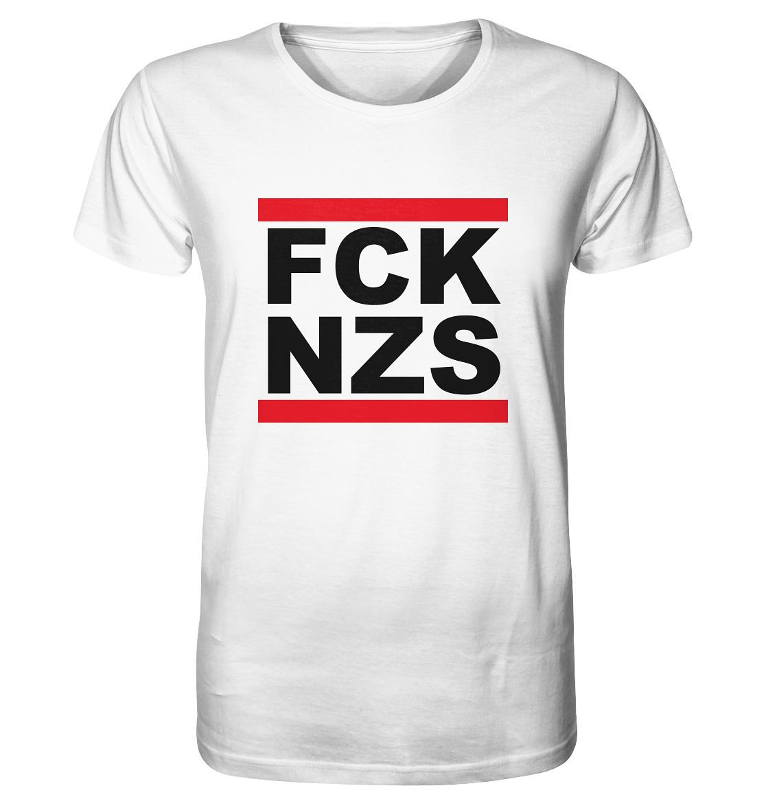 N.O.S.W. BLOCK Gegen Rechts Shirt "FCK NZS" Organic T-Shirt weiss