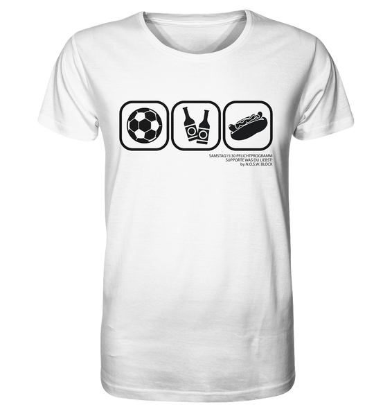 N.O.S.W. BLOCK Fanblock Shirt "15:30 Pflichtprogramm" Männer Organic T-Shirt white