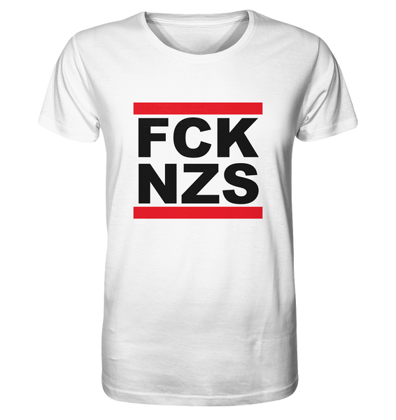 N.O.S.W. BLOCK Gegen Rechts Shirt "FCK NZS" Organic T-Shirt weiss