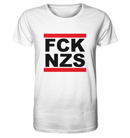 N.O.S.W. BLOCK Gegen Rechts Shirt "FCK NZS" Organic T-Shirt weiss