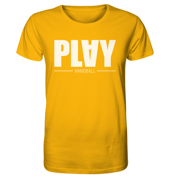 N.O.S.W. BLOCK Fanblock Shirt "PLAY HANDBALL" Männer Organic T-Shirt gelb