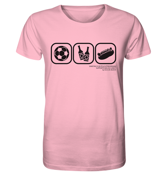 N.O.S.W. BLOCK Fanblock Shirt "15:30 Pflichtprogramm" Männer Organic T-Shirt cotton pink