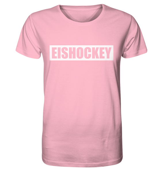 N.O.S.W. BLOCK Teamsport Shirt "EISHOCKEY" Männer Organic V-Neck T-Shirt cotton pink