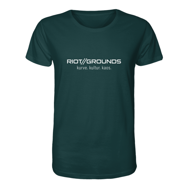 RIOT//GROUNDS Shirt "RIOT//GROUNDS kurve. kulture. kaos." Organic T-Shirt glazed green