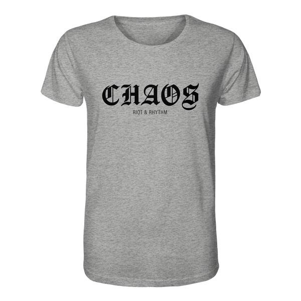 RIOT//GROUNDS Shirt "CHAOS RIOT & RHYTHM" Organic T-Shirt heather grey