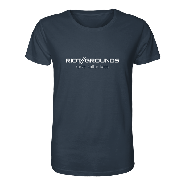 RIOT//GROUNDS Shirt "RIOT//GROUNDS kurve. kulture. kaos." Organic T-Shirt india ink grey