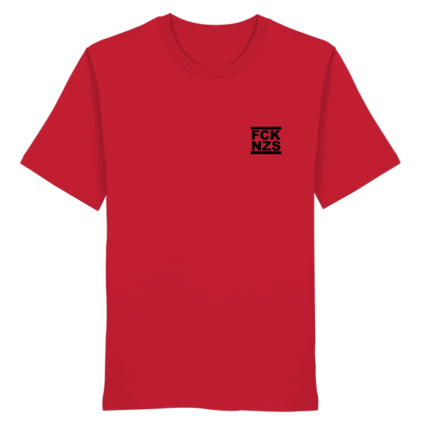 N.O.S.W. BLOCK Gegen Rechts Shirt "FCK NZS" beidseitig bedrucktes Männer Organic T-Shirt red