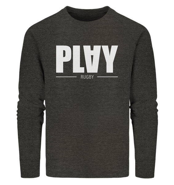 N.O.S.W. BLOCK Fanblock Sweater "PLAY RUGBY" Männer Organic Sweatshirt dark heather grau