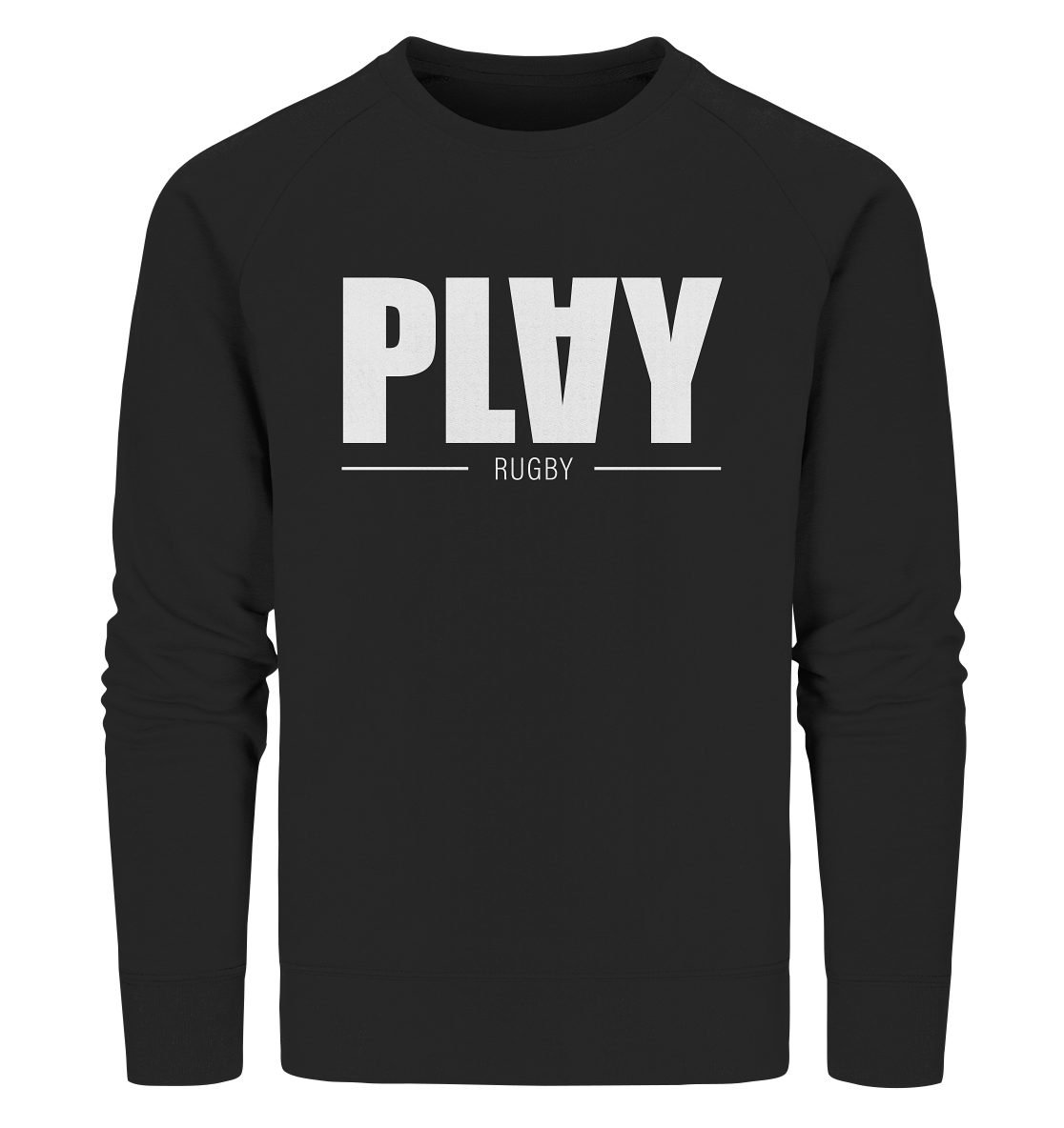 N.O.S.W. BLOCK Fanblock Sweater "PLAY RUGBY" Männer Organic Sweatshirt schwarz