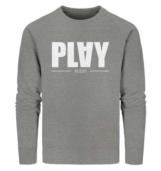 N.O.S.W. BLOCK Fanblock Sweater "PLAY RUGBY" Männer Organic Sweatshirt mid heather grau