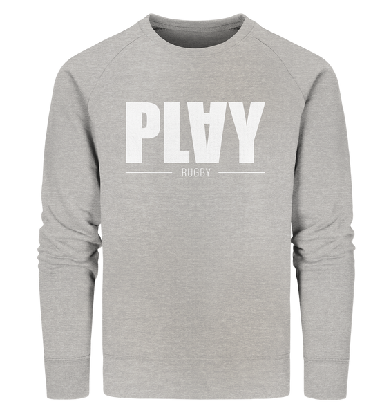 N.O.S.W. BLOCK Fanblock Sweater "PLAY RUGBY" Männer Organic Sweatshirt heather grau