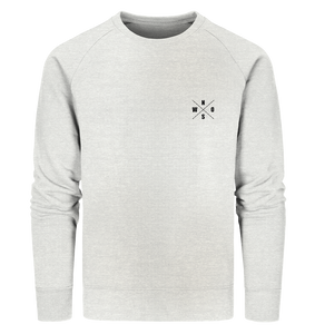 N.O.S.W. BLOCK Fanblock Sweater "FROM FATHER TO SON" Männer Organic Sweatshirt creme heather grau