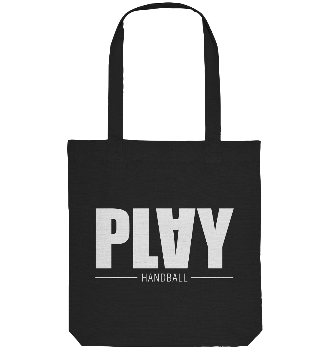 N.O.S.W. BLOCK Fanblock Tote-Bag "PLAY HANDBALL" Organic Baumwolltasche schwarz