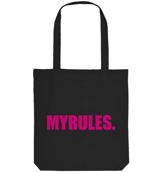 N.O.S.W. BLOCK Shirt "MYRULES." Girls Organic T-Shirt (100% Bio-Baumwolle) - Organic Tote-Bag