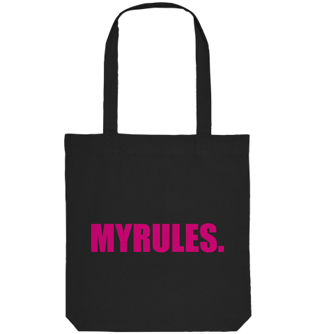 N.O.S.W. BLOCK Shirt "MYRULES." Girls Organic T-Shirt (100% Bio-Baumwolle) - Organic Tote-Bag