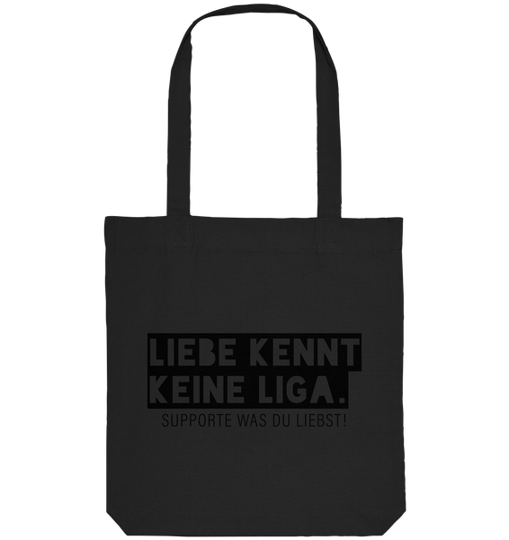 N.O.S.W. BLOCK Fanblock Tote-Bag "LIEBE KENNT KEINE LIGA." Organic Baumwolltasche schwarz