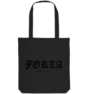 RIOT//GROUNDS Tote-Bag "FORZA PASSION & PRIDE" Organic Baumwolltasche schwarz