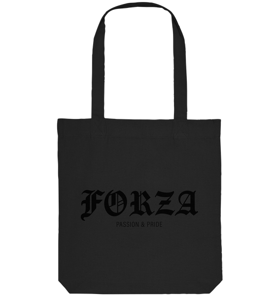 RIOT//GROUNDS Tote-Bag "FORZA PASSION & PRIDE" Organic Baumwolltasche schwarz