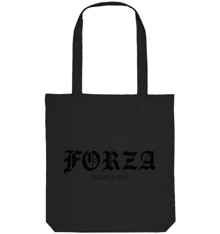 RIOT//GROUNDS Tote-Bag "FORZA PASSION & PRIDE" Organic Baumwolltasche schwarz