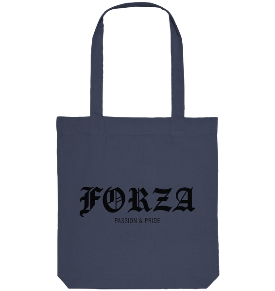 RIOT//GROUNDS Tote-Bag "FORZA PASSION & PRIDE" Organic Baumwolltasche midnight blue