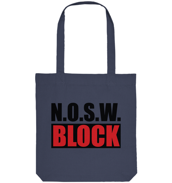 N.O.S.W. BLOCK Organic Tote-Bag N.O.S.W. BLOCK LOGO Baumwolltasche midnight blue