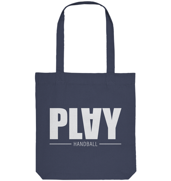 N.O.S.W. BLOCK Fanblock Tote-Bag "PLAY HANDBALL" Organic Baumwolltasche midnight blue